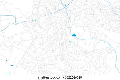 Bright vector map of Altrincham, England with fine tuning between road and water. Use this map as a background for your company or as a high-quality interior design.