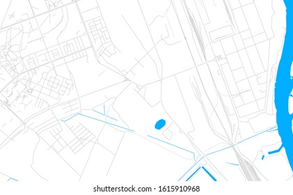 Bright vector map of Angarsk, Russia with fine tuning between road and water. Use this map as a background for your company or as a high-quality interior design.