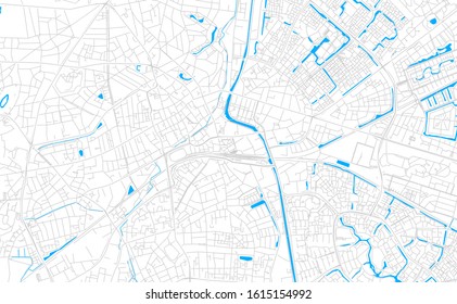 Bright vector map of  Apeldoorn, Netherlands with fine tuning between road and water. Use this map as a background for your company or as a high-quality interior design.