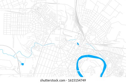 Bright vector map of Arad, Romania with fine tuning between road and water. Use this map as a background for your company or as a high-quality interior design.