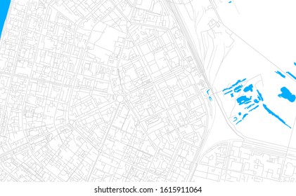 Bright vector map of Arkhangelsk, Russia with fine tuning between road and water. Use this map as a background for your company or as a high-quality interior design.
