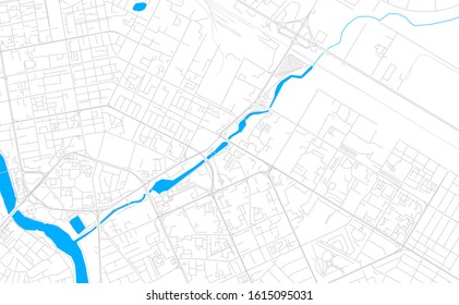 Bright vector map of Astana, Kazakhstan with fine tuning between road and water. Use this map as a background for your company or as a high-quality interior design.