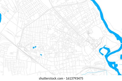 Bright vector map of Babruysk, Belarus with fine tuning between road and water. Use this map as a background for your company or as a high-quality interior design.