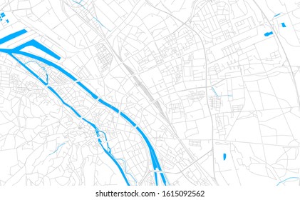 Bright vector map of Bamberg, Germany with fine tuning between road and water. Use this map as a background for your company or as a high-quality interior design.