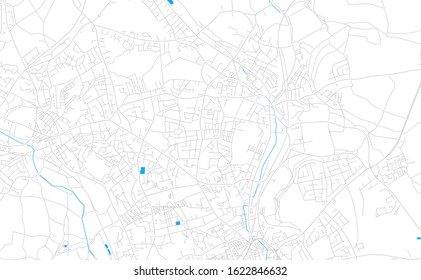 Bright vector map of Batley, England with fine tuning between road and water. Use this map as a background for your company or as a high-quality interior design.