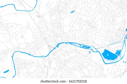 Bright vector map of Bedford, England with fine tuning between road and water. Use this map as a background for your company or as a high-quality interior design.