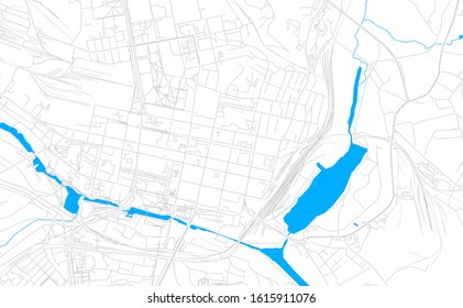 Bright vector map of Belgorod, Russia with fine tuning between road and water. Use this map as a background for your company or as a high-quality interior design.