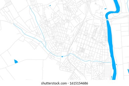 Bright vector map of Bender Tighina, Moldova with fine tuning between road and water. Use this map as a background for your company or as a high-quality interior design.