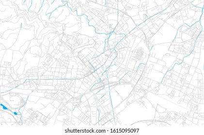 Bright vector map of Bergamo, Italy with fine tuning between road and water. Use this map as a background for your company or as a high-quality interior design.