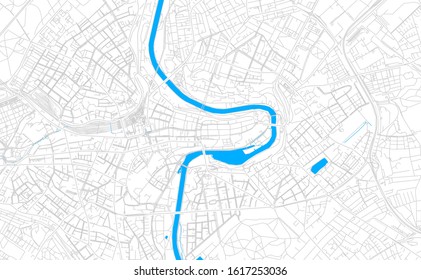 Bright vector map of Bern, Switzerland with fine tuning between road and water. Use this map as a background for your company or as a high-quality interior design.