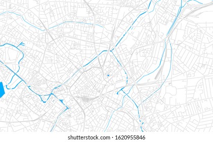 Bright vector map of Birmingham, England with fine tuning between road and water. Use this map as a background for your company or as a high-quality interior design.