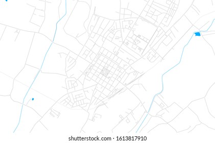 Bright vector map of Bjelovar , Croatia with fine tuning between road and water. Use this map as a background for your company or as a high-quality interior design.