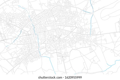 Bright vector map of Bolu, Turkey with fine tuning between road and water. Use this map as a background for your company or as a high-quality interior design.