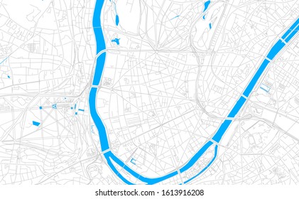 Bright vector map of Boulogne-Billancourt, France with fine tuning between road and water. Use this map as a background for your company or as a high-quality interior design.