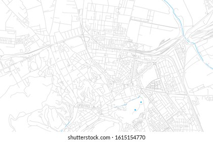 Bright vector map of Brasov, Romania with fine tuning between road and water. Use this map as a background for your company or as a high-quality interior design.