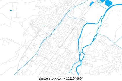 Bright vector map of Burton-upon-Trent, England with fine tuning between road and water. Use this map as a background for your company or as a high-quality interior design.