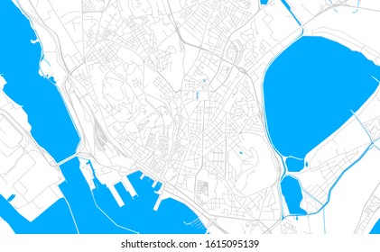 Bright vector map of Cagliari, Italy with fine tuning between road and water. Use this map as a background for your company or as a high-quality interior design.