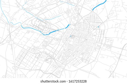 Bright vector map of Castello de la Plana, Spain with fine tuning between road and water. Use this map as a background for your company or as a high-quality interior design.