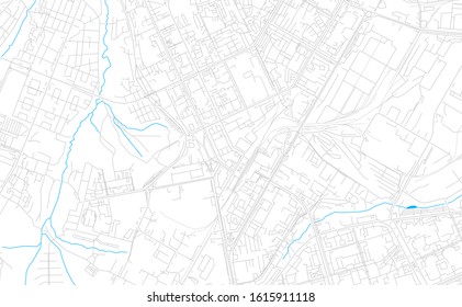 Bright vector map of Cheboksary, Russia with fine tuning between road and water. Use this map as a background for your company or as a high-quality interior design.