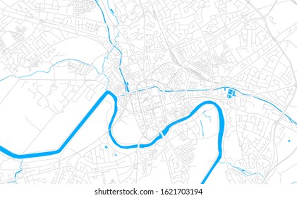 Bright vector map of Chester, England with fine tuning between road and water. Use this map as a background for your company or as a high-quality interior design.