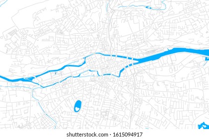 Bright vector map of Cork, Ireland with fine tuning between road and water. Use this map as a background for your company or as a high-quality interior design.