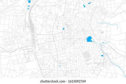 Bright vector map of Darmstadt, Germany with fine tuning between road and water. Use this map as a background for your company or as a high-quality interior design.