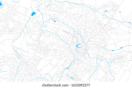 Bright vector map of Detmold, Germany with fine tuning between road and water. Use this map as a background for your company or as a high-quality interior design.
