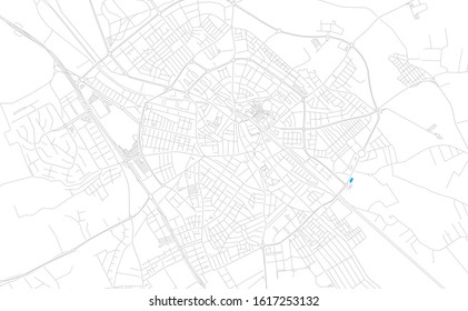 Bright vector map of Dos Hermanas, Spain with fine tuning between road and water. Use this map as a background for your company or as a high-quality interior design.