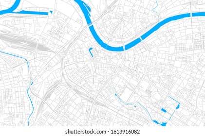 Bright vector map of Dresden, Germany with fine tuning between road and water. Use this map as a background for your company or as a high-quality interior design.