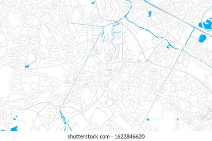 Bright vector map of Dudley, England with fine tuning between road and water. Use this map as a background for your company or as a high-quality interior design.