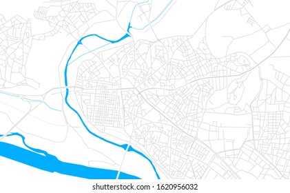 Bright vector map of Edirne, Turkey with fine tuning between road and water. Use this map as a background for your company or as a high-quality interior design.
