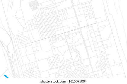 Bright vector map of Ekibastuz, Kazakhstan with fine tuning between road and water. Use this map as a background for your company or as a high-quality interior design.