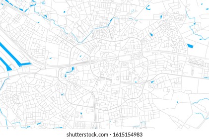 Brillante mapa de Vector de Enschede, Países Bajos con ajuste fino entre la carretera y el agua. Utilice este mapa como fondo para su empresa o como un diseño de interiores de alta calidad.