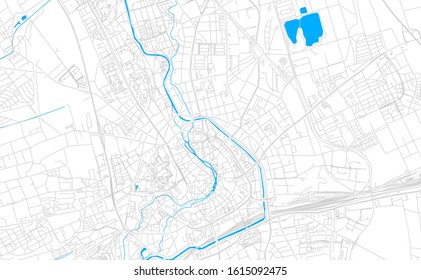 Bright vector map of Erfurt, Germany with fine tuning between road and water. Use this map as a background for your company or as a high-quality interior design.