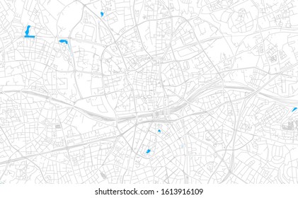 Bright vector map of Essen, Germany with fine tuning between road and water. Use this map as a background for your company or as a high-quality interior design.