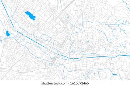 Bright vector map of Freiburg im Breisgau, Germany with fine tuning between road and water. Use this map as a background for your company or as a high-quality interior design.