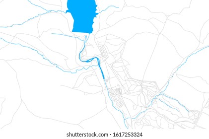 Bright vector map of Fuencarral-El Pardo, Spain with fine tuning between road and water. Use this map as a background for your company or as a high-quality interior design.
