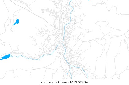 Bright vector map of Gabrovo, Bulgaria with fine tuning between road and water. Use this map as a background for your company or as a high-quality interior design.