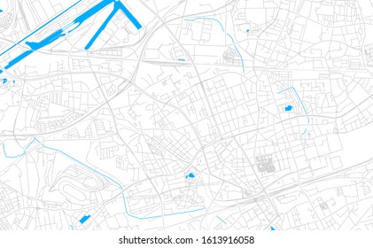 Bright vector map of Gelsenkirchen, Germany with fine tuning between road and water. Use this map as a background for your company or as a high-quality interior design.