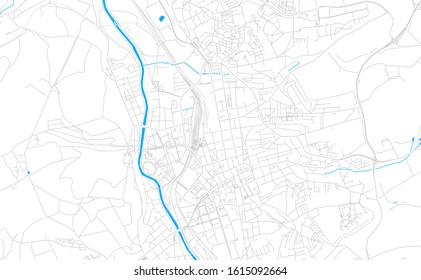 Bright vector map of Gera, Germany with fine tuning between road and water. Use this map as a background for your company or as a high-quality interior design.