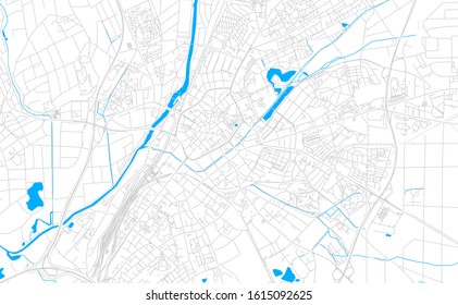 Bright vector map of Giesen, Germany with fine tuning between road and water. Use this map as a background for your company or as a high-quality interior design.