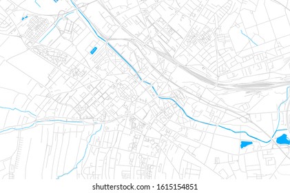 Bright vector map of Gliwice, Poland with fine tuning between road and water. Use this map as a background for your company or as a high-quality interior design.