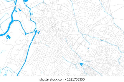 Bright vector map of Gloucester, England with fine tuning between road and water. Use this map as a background for your company or as a high-quality interior design.