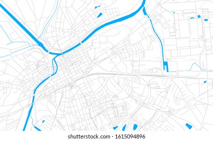 Bright vector map of Gyor, Hungary with fine tuning between road and water. Use this map as a background for your company or as a high-quality interior design.