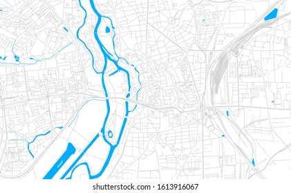 Bright vector map of Halle Saale, Germany with fine tuning between road and water. Use this map as a background for your company or as a high-quality interior design.
