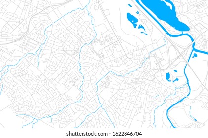 Bright vector map of Hamilton, Schottland with fine tuning between road and water. Use this map as a background for your company or as a high-quality interior design.