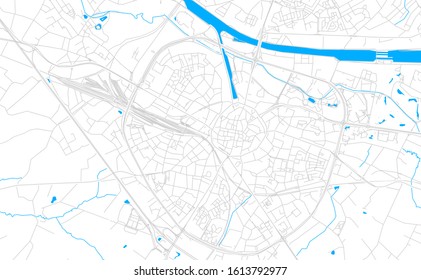 Bright vector map of Hasselt, Belgium with fine tuning between road and water. Use this map as a background for your company or as a high-quality interior design.