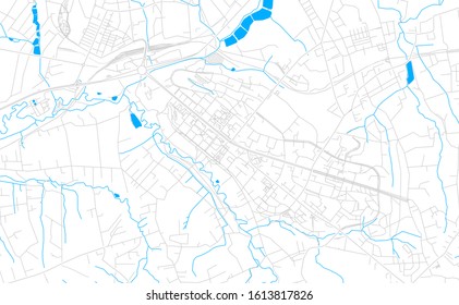 Bright vector map of Havirov, Czechia with fine tuning between road and water. Use this map as a background for your company or as a high-quality interior design.