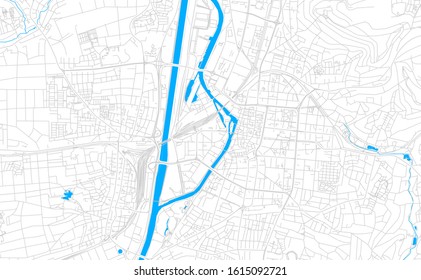 Bright vector map of Heilbronn, Germany with fine tuning between road and water. Use this map as a background for your company or as a high-quality interior design.
