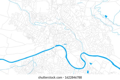 Bright vector map of Hereford, England with fine tuning between road and water. Use this map as a background for your company or as a high-quality interior design.